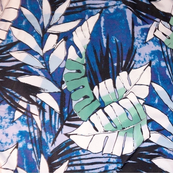 NWT Swimsuits for All Blue and Green Tropical High Waist Bikini Bottom Size 24 - Picture 6 of 9